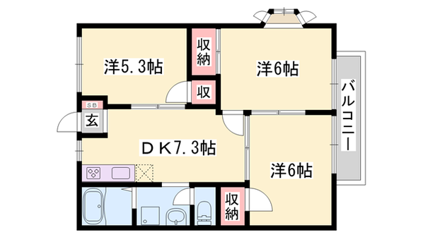 ビューハイツ横尾の物件間取画像